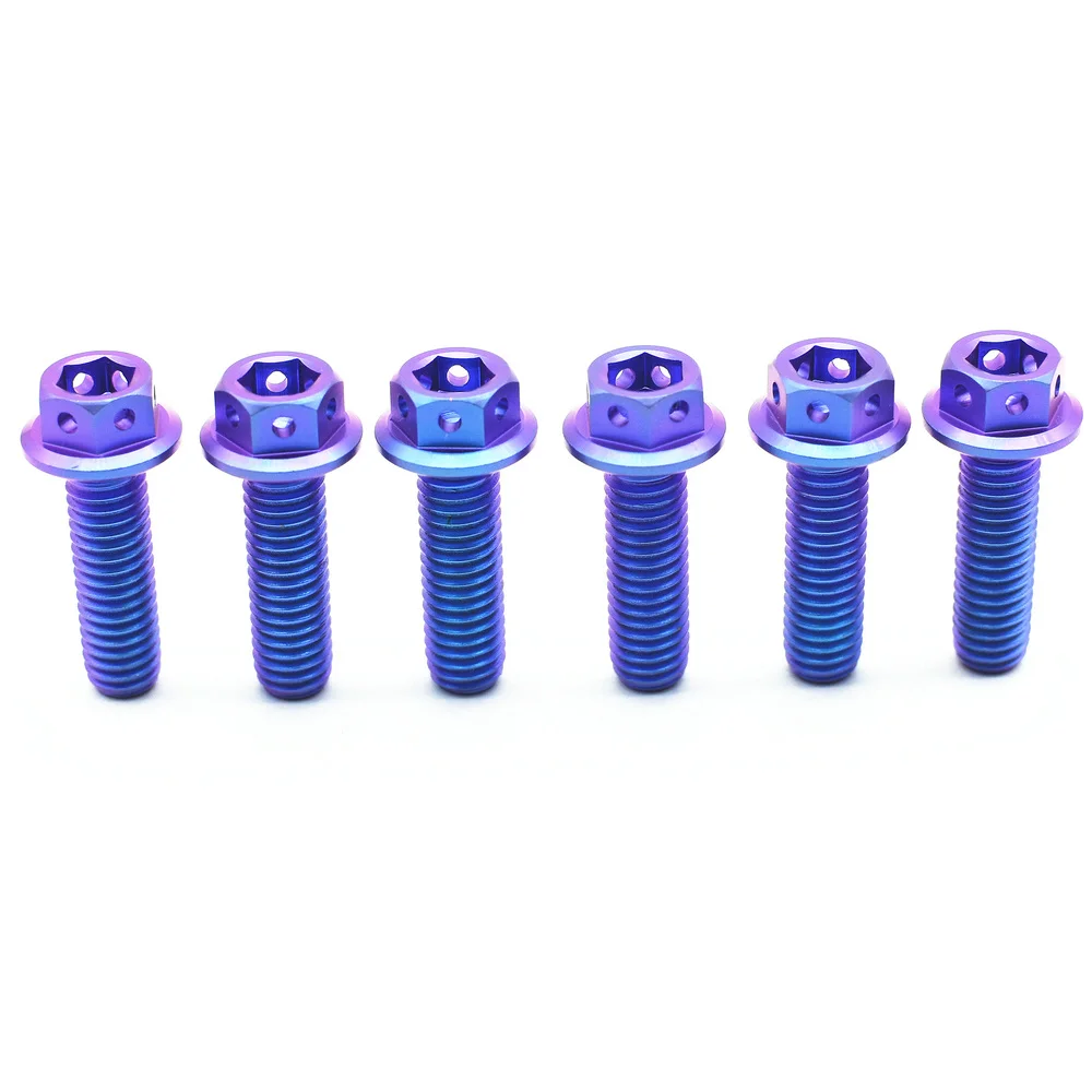 6Pcs M6 Motorcycle M6x15 20 25 30mm Ti Bolt Titanium Bolts DIY Color Motor Bike Hexagon Hollow Flange Head Screws Ti Fastener
6Pcs M6 Motorcycle M6x15 20 25 30mm Ti Bolt Titanium Bolts DIY Color Motor Bike Hexagon Hollow Flange Head Screws Ti Fastener