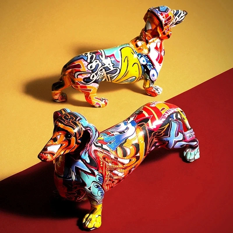 Creative Painted Colorful Dachshund Dog Decoration Home Modern Wine Cabinet Office Decor Desktop Resin Crafts Miniatures Statue
Creative Painted Colorful Dachshund Dog Decoration Home Modern Wine Cabinet Office Decor Desktop Resin Crafts Miniatures Statue