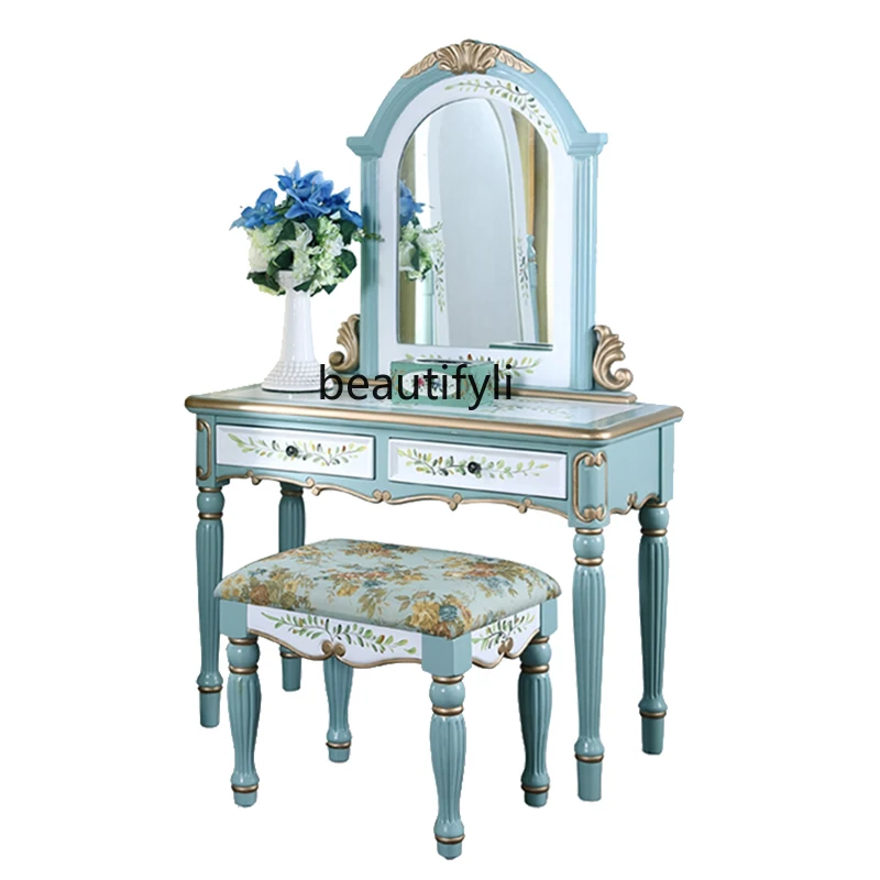 HJ Pastoral Bedroom European Style Retro Princess Dresser Makeup Table Furniture
HJ Pastoral Bedroom European Style Retro Princess Dresser Makeup Table Furniture