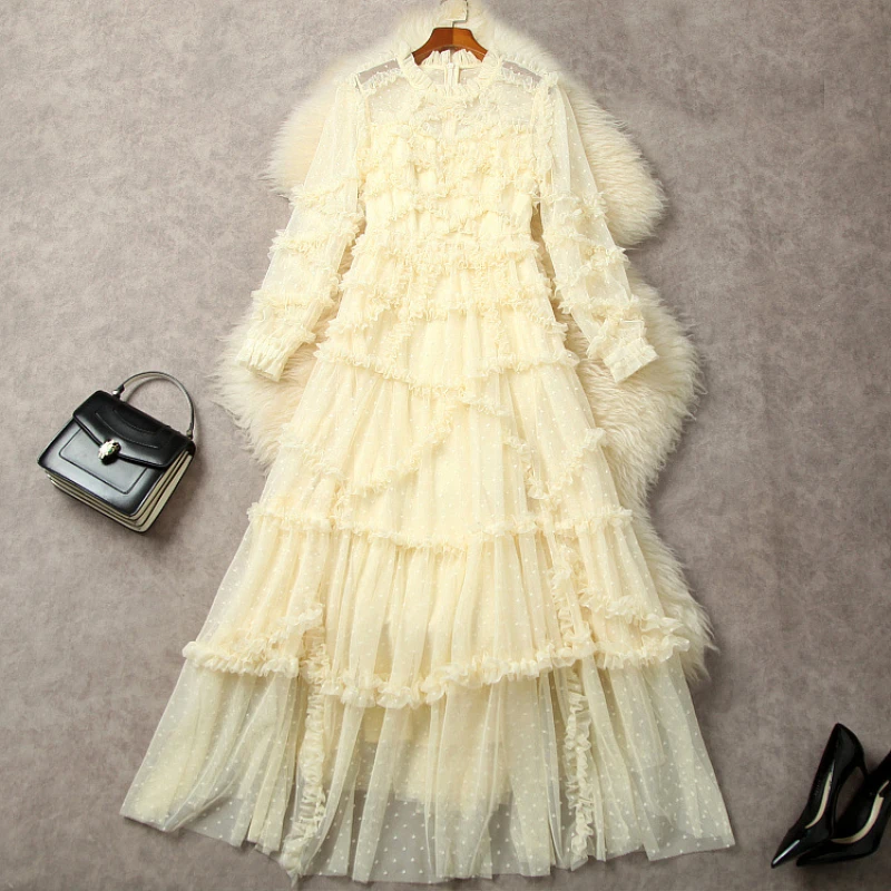 Party Dress Elegant Ladies Clothing 2023 Autumn Round Neck Long Sleeves High Waist Slimming Agaric Mesh Dress Floor Length S-XXL
Party Dress Elegant Ladies Clothing 2023 Autumn Round Neck Long Sleeves High Waist Slimming Agaric Mesh Dress Floor Length S-XXL