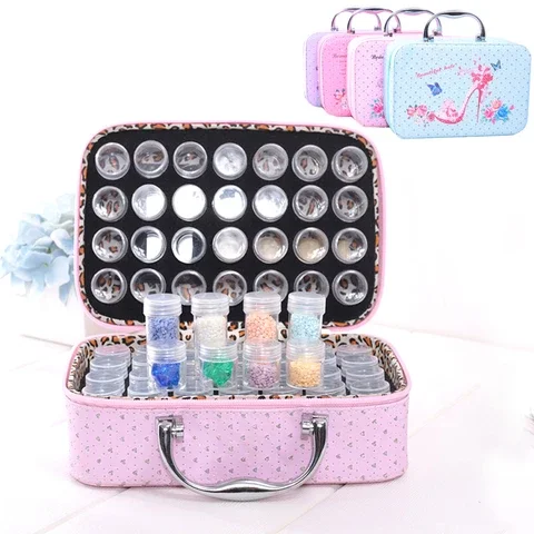 

Diamond Painting Tools Storage Bag Carry Case Double Layer AZQSD 56 Bottles Container Zipper Accessories Diamond Painting Bag