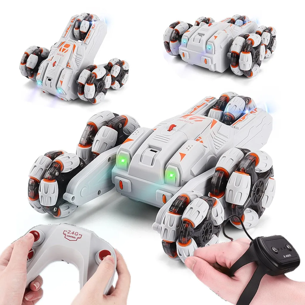 2in1 RC Car 2.4GHz Remote Control Stunt Car 15KM/H LED Lights Gesture Induction Drift Mode Suitable For Grassland And Sand
2in1 RC Car 2.4GHz Remote Control Stunt Car 15KM/H LED Lights Gesture Induction Drift Mode Suitable For Grassland And Sand
