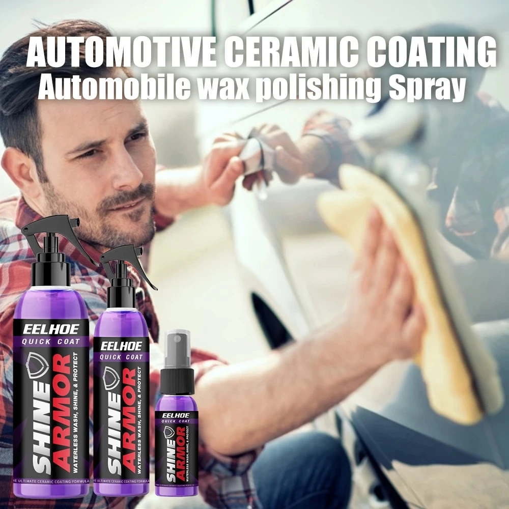 

100ml 3 in 1 SHINE ARMOR Fortify Quick Coat Ceramic Coating Car Wax Polish Spray Waterless Car Wash&Wax Hydrophobic Top Coat