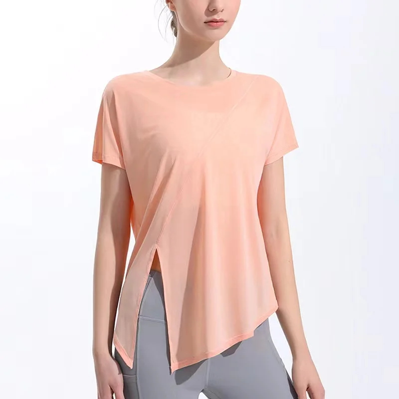 Sports Top Loose Fitting Quick Drying T-shirt Running Sun Protection Cover Up Oversized Fitness Yoga Suit Split Short Sleeves 
Sports Top Loose Fitting Quick Drying T-shirt Running Sun Protection Cover Up Oversized Fitness Yoga Suit Split Short Sleeves