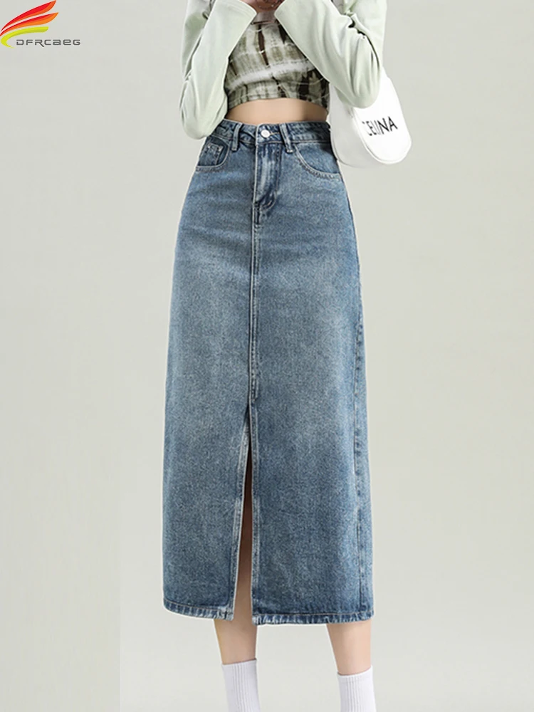 DFRCAEG 2023 Summer Long Slit Skirt Women High Waist Front Pockets Casual Denim Denim Skirt Women Korean Style Blue Jean Skirts
DFRCAEG 2023 Summer Long Slit Skirt Women High Waist Front Pockets Casual Denim Denim Skirt Women Korean Style Blue Jean Skirts