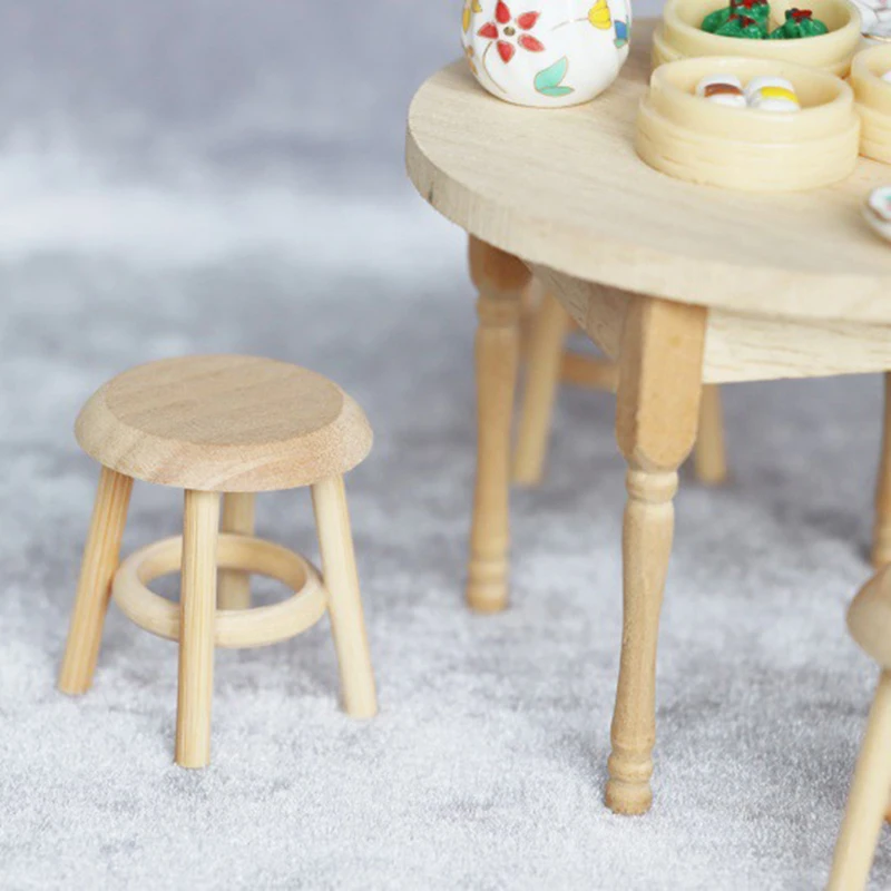 1/12 Dollhouse Miniature Furniture Round Stool Chair for Kids Pretend Play Toy 1:12 Wood Toy House Decor Children Toy Dollhouse
1/12 Dollhouse Miniature Furniture Round Stool Chair for Kids Pretend Play Toy 1:12 Wood Toy House Decor Children Toy Dollhouse