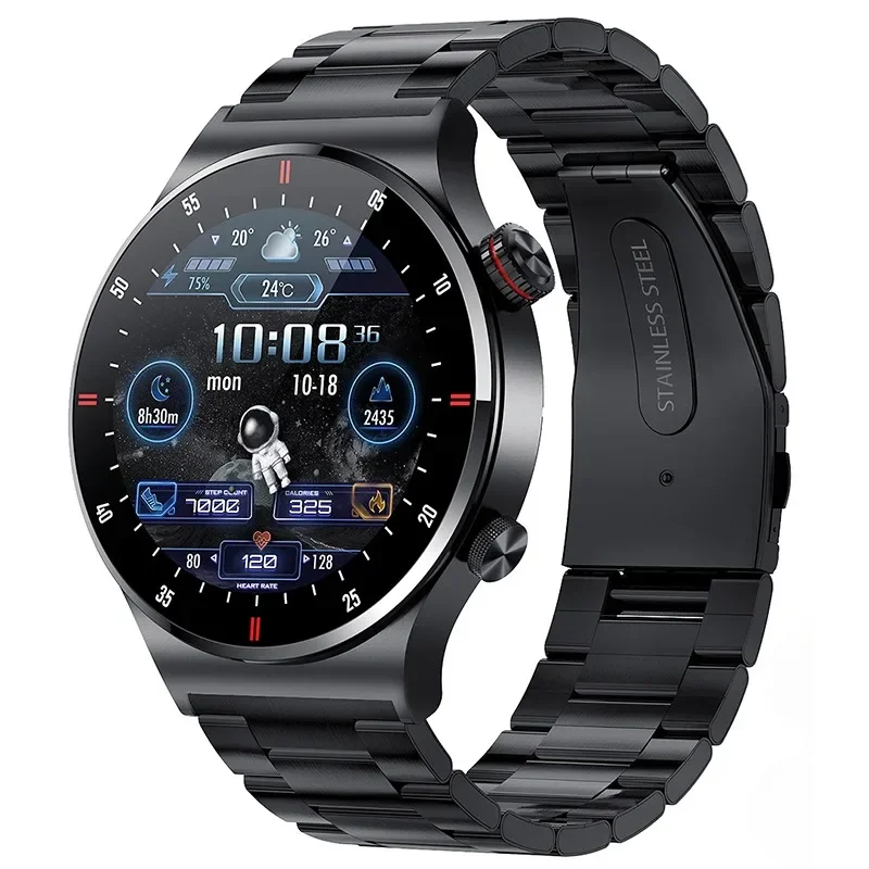 

Новинка 2024, умные часы для звонков, Bluetooth, мужские водонепроницаемые часы с AMOLED экраном, вращающаяся кнопка, Смарт-часы с ЭКГ + ФПГ, мужские спортивные часы с фитнес-трекером