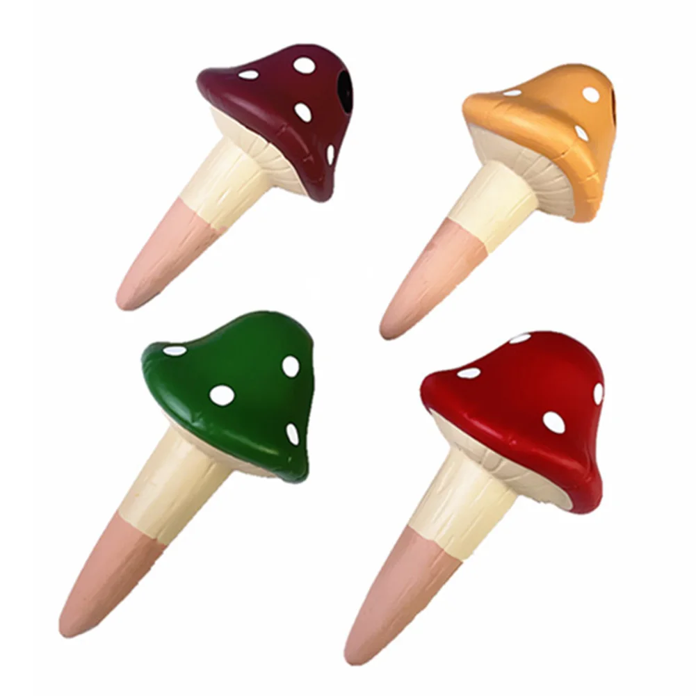 

4PCS Self Watering Spikes Mushroom Shaped Plant Watering Globes Irrigation Terracotta Watering Device Garden Waterer