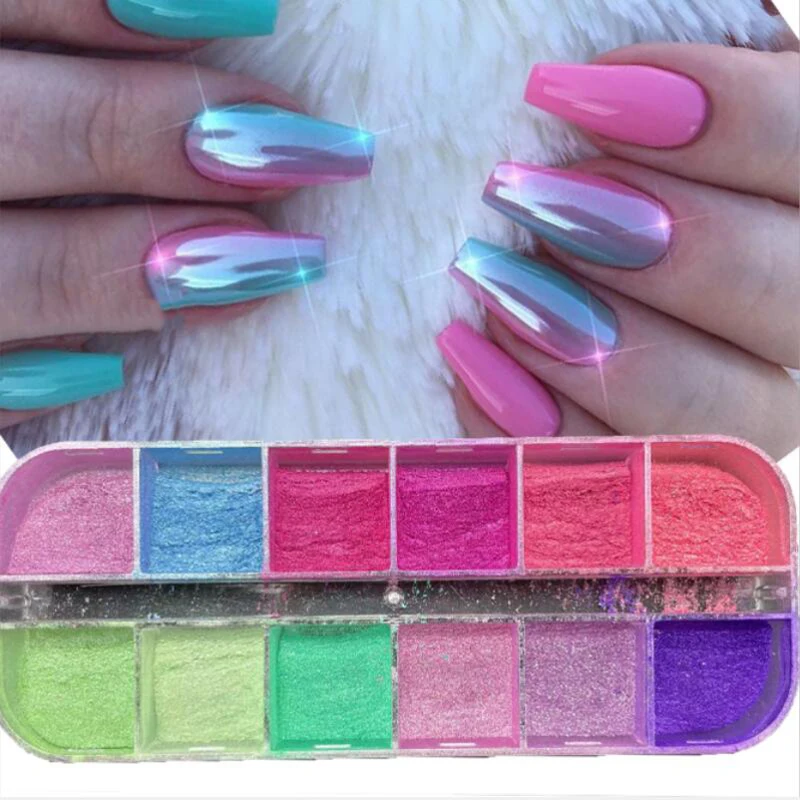 Boxed-12pcs Neon Mermaid Mirror Effect Nail Glitter Colorful Mirror Chrome Pigment Dust For DIY Acrylic Neon Powder DNEJ-254
Boxed-12pcs Neon Mermaid Mirror Effect Nail Glitter Colorful Mirror Chrome Pigment Dust For DIY Acrylic Neon Powder DNEJ-254