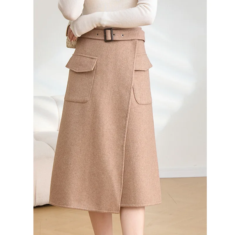 Japanese Style Double sided Wool Midi Skirt Women 2023 New Autumn Winter Slim Fit High Waist Woolen Pencil Skirt
Japanese Style Double sided Wool Midi Skirt Women 2023 New Autumn Winter Slim Fit High Waist Woolen Pencil Skirt
