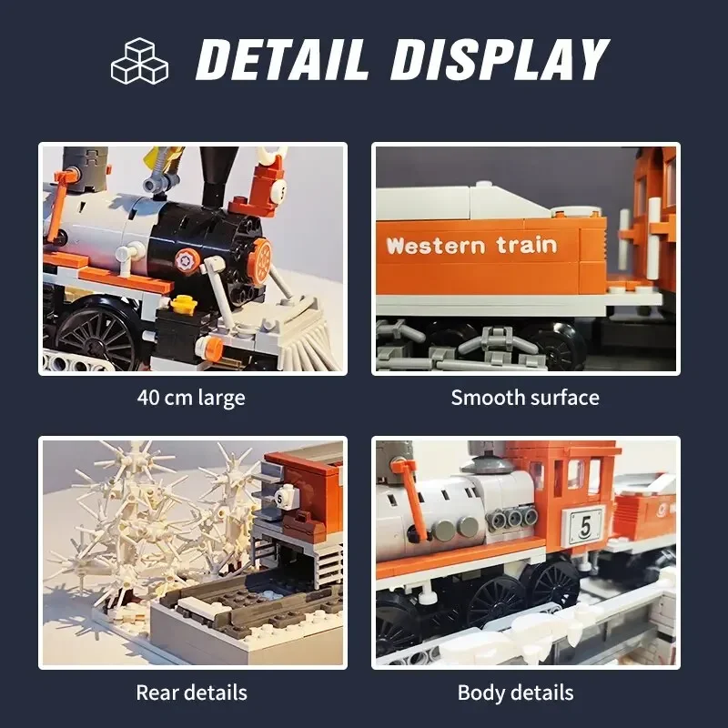 853PCS Steam Train Building Blocks City Vehicle Western Snow Train Track Assemble Model Bricks Toys Christmas Gifts For Children 853PCS Steam Train Building Blocks City Vehicle Western Snow Train Track Assemble Model Bricks Toys Christmas Gifts For Children