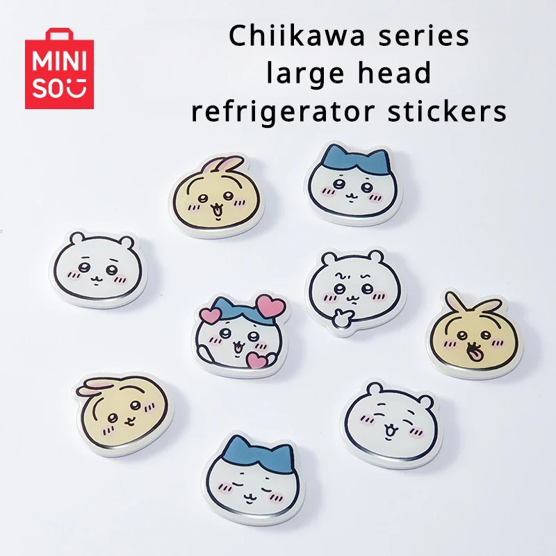 

MINISO мультфильм кавайная серия Chiikawa Hachiware большая головка холодильник магнит милый Usagi орнамент Холодильник Магнитные подарки