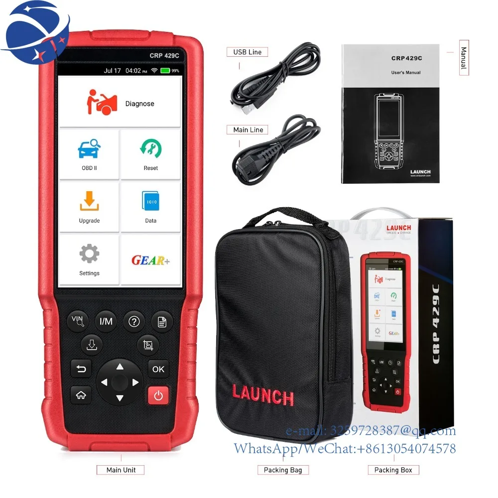 Yyhcбесплатная доставка, LAUNCH X431 CRP429C OBD2 считыватель кодов, сканер, автоматический диагностический инструмент для тестирования/ABS/Arbag/AT 11, функция сброса
Yyhcбесплатная доставка, LAUNCH X431 CRP429C OBD2 считыватель кодов, сканер, автоматический диагностический инструмент для тестирования/ABS/Arbag/AT 11, функция сброса