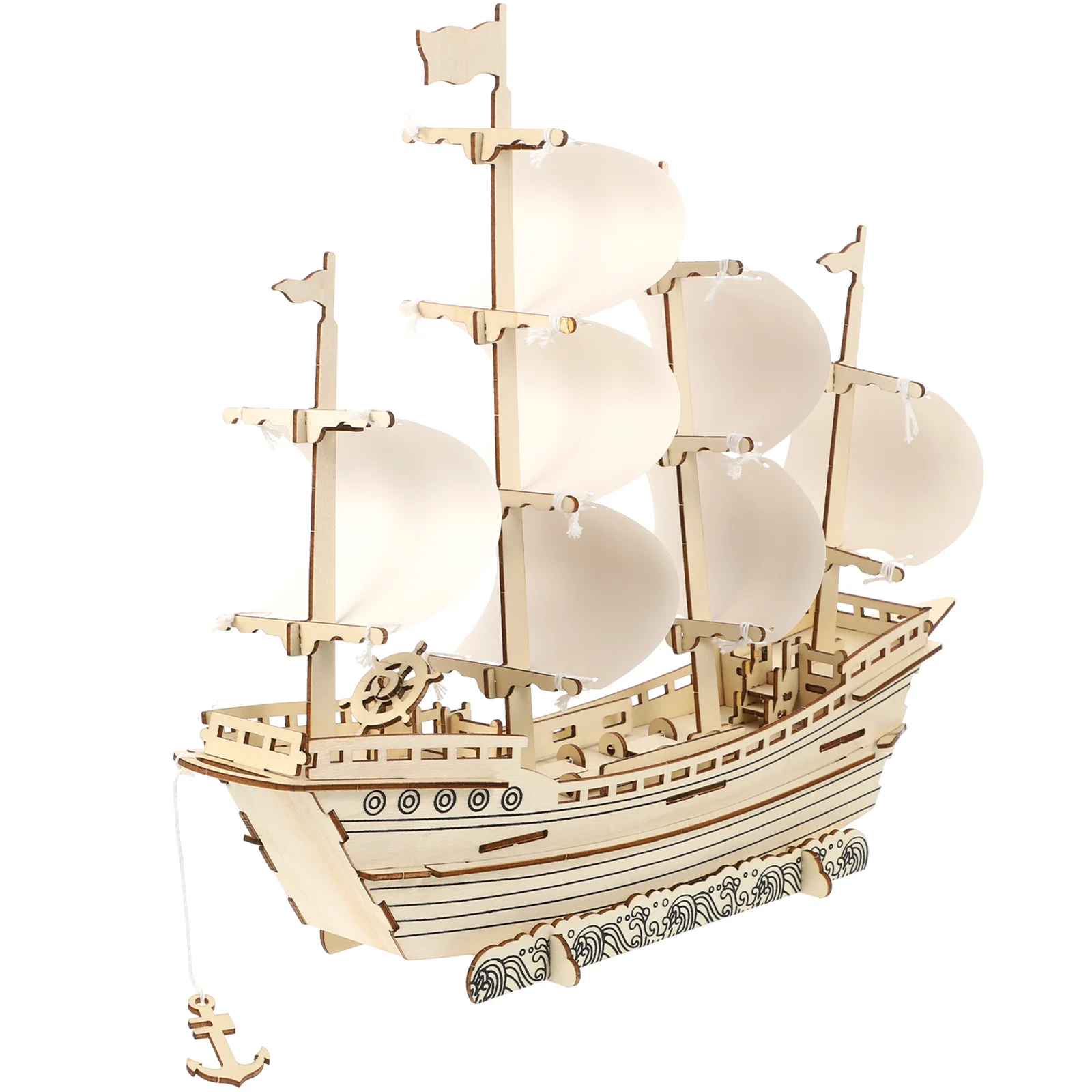 

3D Wooden Ship Jigsaw Toys DIY Sailboat Model Puzzles Assemble Toys Building Kits Sailing Ship Educational Toys For Children