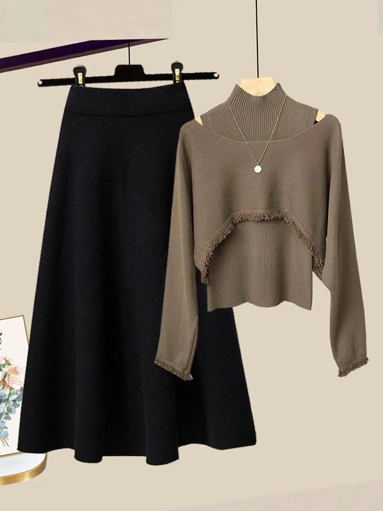 Fall Winter Warm Knitwears Two Pieces Sets Office Ladies Elegant Off The Shoulder Knitted Sweater+skirt Sets 2023 Women Outfits
Fall Winter Warm Knitwears Two Pieces Sets Office Ladies Elegant Off The Shoulder Knitted Sweater+skirt Sets 2023 Women Outfits