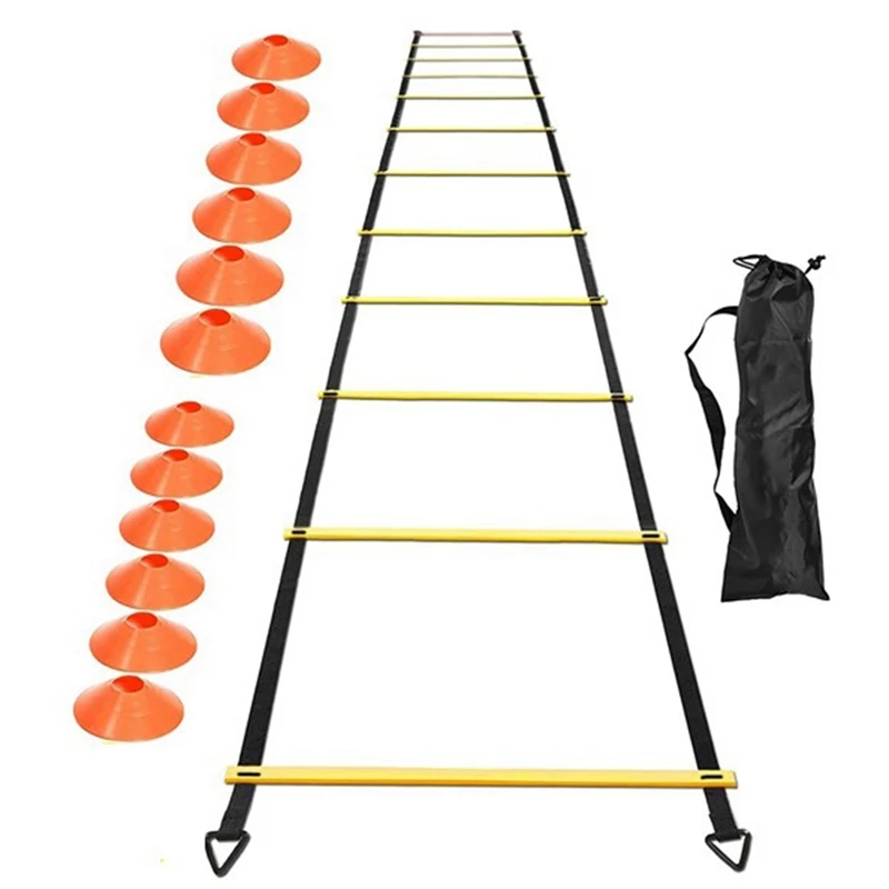 Agility Ladder Set 20Ft Adjustable Speed Training Ladder With 12 Football Training Disc For Soccer, Sports Training
Agility Ladder Set 20Ft Adjustable Speed Training Ladder With 12 Football Training Disc For Soccer, Sports Training