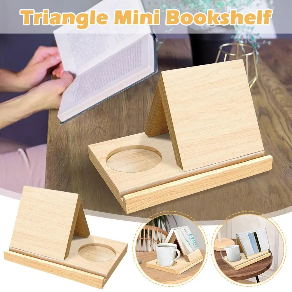 Wooden Triangle Bookshelf Book Stand Holder Book Rest Bookcase With Coffee Drink Holder Christmas Birthday Gift For Book Lo N1B9
Wooden Triangle Bookshelf Book Stand Holder Book Rest Bookcase With Coffee Drink Holder Christmas Birthday Gift For Book Lo N1B9