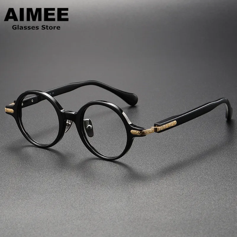 Men Retro Round Pure Titanium Acetate Glasses Frame Women Prescription Eyeglasses Japanese Design Optical Eyewear Blue Light Len
Men Retro Round Pure Titanium Acetate Glasses Frame Women Prescription Eyeglasses Japanese Design Optical Eyewear Blue Light Len
