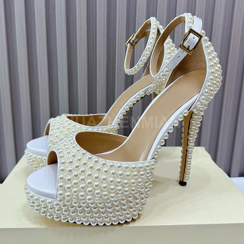 Женские босоножки на высоком каблуке, сандалии на платформе с открытым носком и ремешком с пряжкой, универсальные туфли на очень высоком каблуке, лето
Женские босоножки на высоком каблуке, сандалии на платформе с открытым носком и ремешком с пряжкой, универсальные туфли на очень высоком каблуке, лето