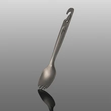Fire Maple Titanium Spoon Long Handle Spork With Gas Cartridge Punch Salad Food Cutlery Lightweight Tableware With Cloth Bag