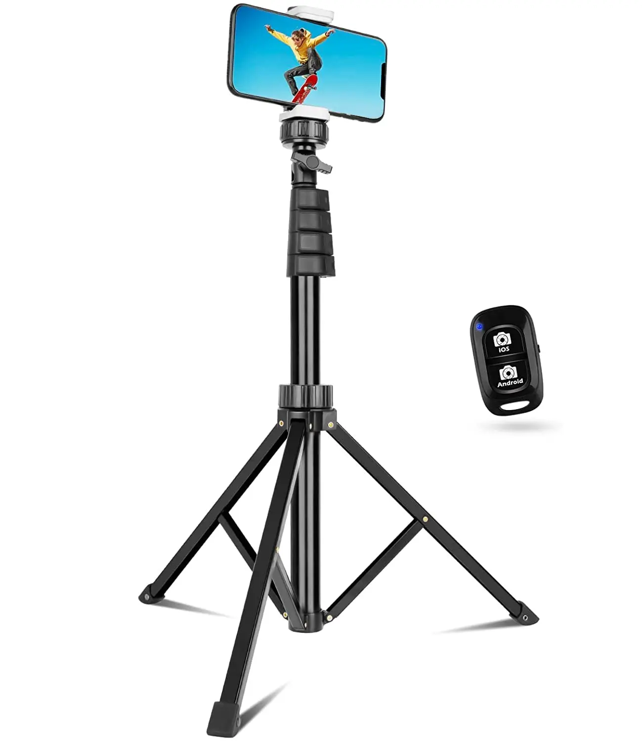 Phone Tripod Selfie Stick Extendable Cell Phone Tripod Stand with Wireless Remote and Phone Holder Compatibl with iPhone Android
Phone Tripod Selfie Stick Extendable Cell Phone Tripod Stand with Wireless Remote and Phone Holder Compatibl with iPhone Android