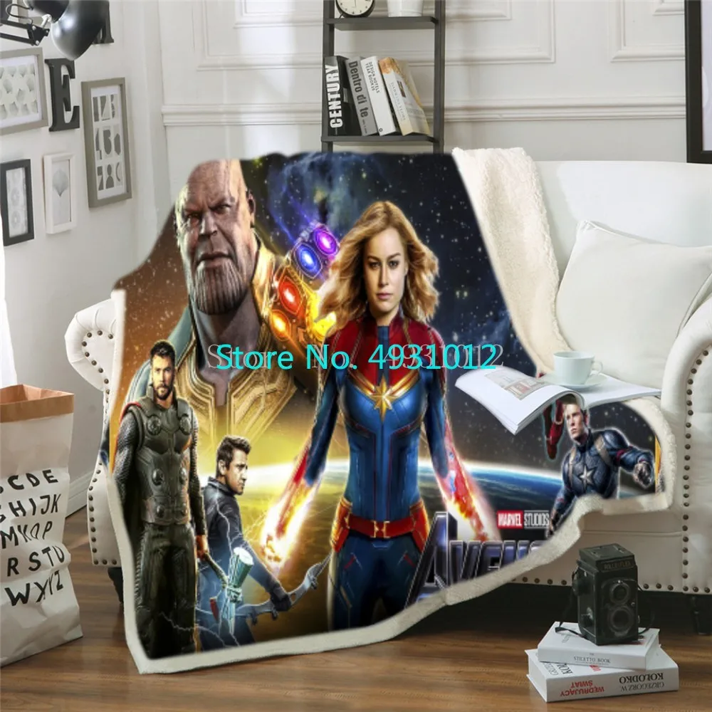 

Anime The Avengers Female Captain Nap Blanket 70x100cm 3D Flannel Sherpa Blankets Baby Kids Gift Throw Sofa Bedroom