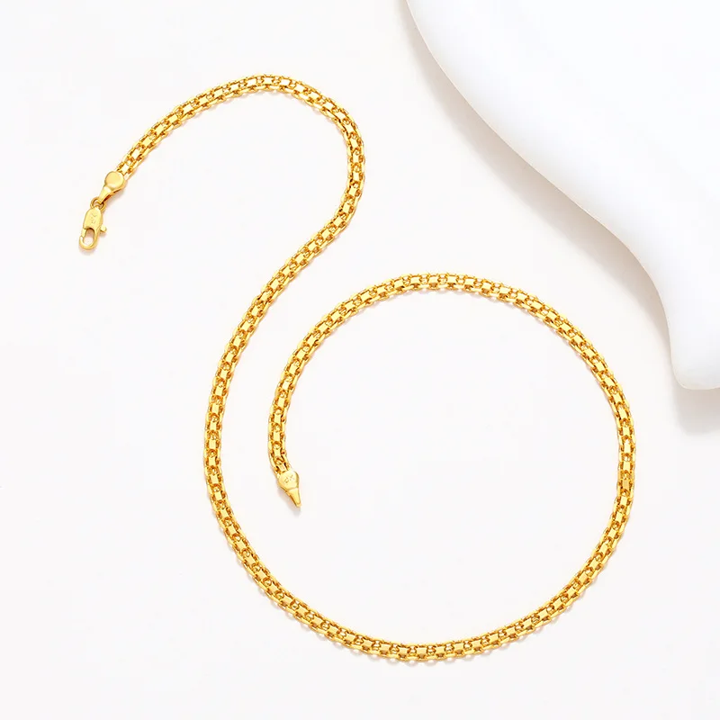 Luxury 24K 99.99 Pure Gold real gold Women's Box Chain Pendant Necklace 1 Mallzona S5d82e74e78214aa097588e0c5f8629d5v Luxury 24K 99.99 Pure Gold real gold Women's Box Chain Pendant Necklace Mallzona