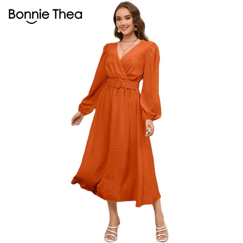 Bonnie Thea Autumn Elegant Dress Women V-Neck Long Sleeve Vintage Party Long Dresses Fashion Sexy Vestidos 2023
Bonnie Thea Autumn Elegant Dress Women V-Neck Long Sleeve Vintage Party Long Dresses Fashion Sexy Vestidos 2023