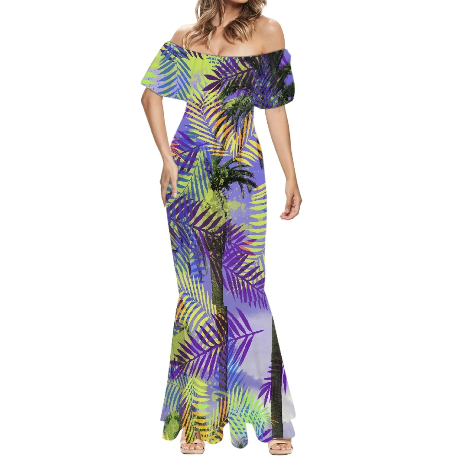Polynesian Tribal Fijian Totem Tattoo Fiji Prints Women Summer Art Elegant Off Shoulder Long Dress Colorful Coconut Tree Pattern
Polynesian Tribal Fijian Totem Tattoo Fiji Prints Women Summer Art Elegant Off Shoulder Long Dress Colorful Coconut Tree Pattern
