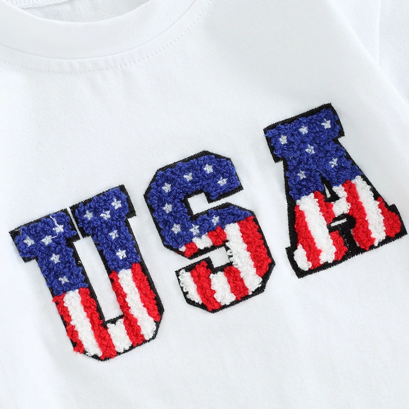 

4 июля, одежда для маленьких мальчиков и девочек, детский комбинезон, боди с американским флагом, футболки, одежда США