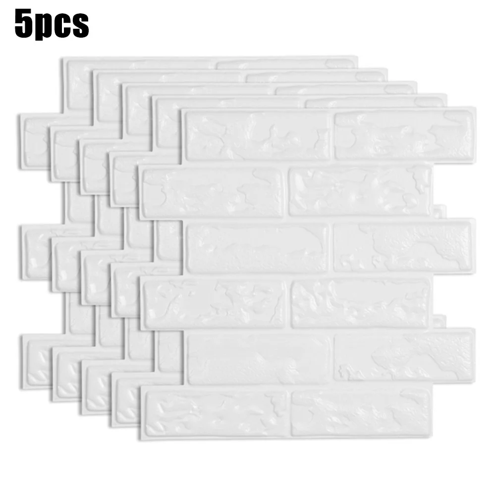 Фото 5pcs Self Adhesive Brick Pattern Wall Sticker 30x30cm Kitchin Oil Proof Bathroom Glass Doors PVC | Дом и сад