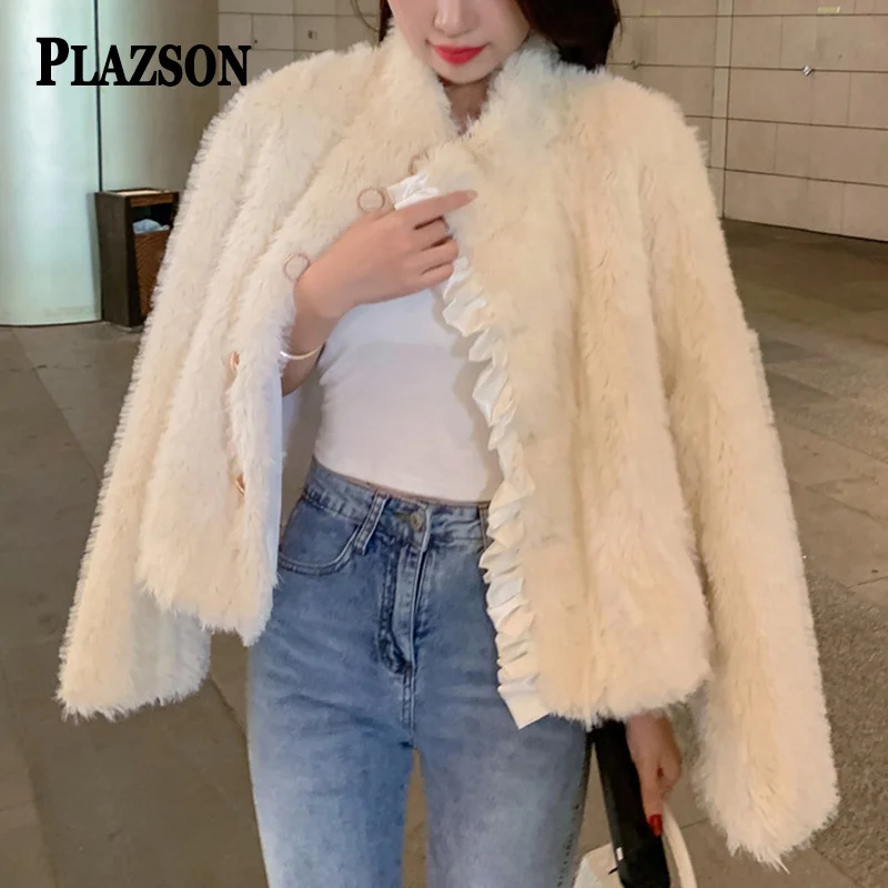 PLAZSON Autumn Winter abrigo Fur Coat Women's Jacket Korean Streetwear O-Neck Faux Fur Coat Woman Warm Thick Furry Fluffy Coats
PLAZSON Autumn Winter abrigo Fur Coat Women's Jacket Korean Streetwear O-Neck Faux Fur Coat Woman Warm Thick Furry Fluffy Coats