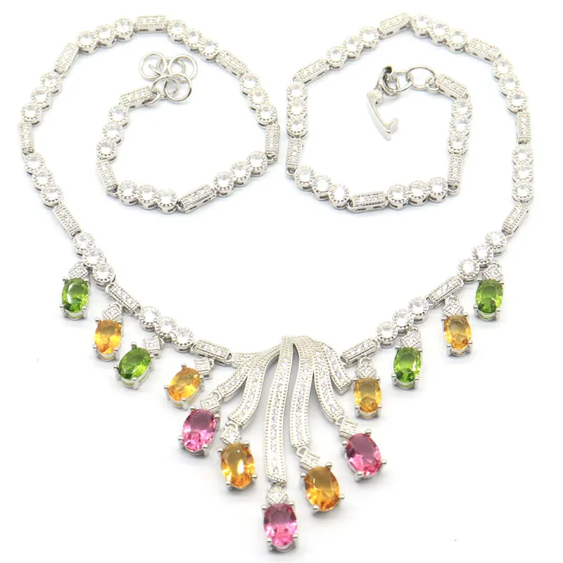 41x27mm Multi Color 31.5g Green Peridot Rhodolite Garnet Citrine Kunzite Topaz White CZ Daily Wear Silver Necklace 20.0-21ininch
41x27mm Multi Color 31.5g Green Peridot Rhodolite Garnet Citrine Kunzite Topaz White CZ Daily Wear Silver Necklace 20.0-21ininch