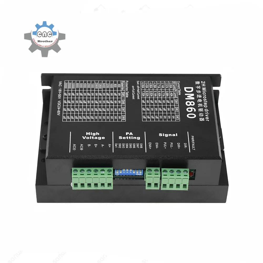 

DM860 DM860H Motor Drive Controller 24~80V Dc 7.2A Suitable For 42 57 86 Stepper Motor Nema 17 Nema 23 Nema 34 3D Printer