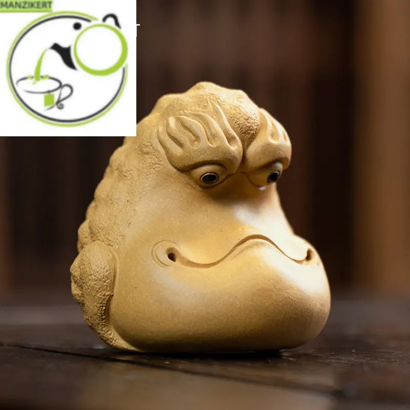 Chinese Yixing Purple Clay Tea Pet Lucky Golden Toad Statue Animal Tea Figurine Ornaments Handmade Sculpture Tea Set Decoration
Chinese Yixing Purple Clay Tea Pet Lucky Golden Toad Statue Animal Tea Figurine Ornaments Handmade Sculpture Tea Set Decoration