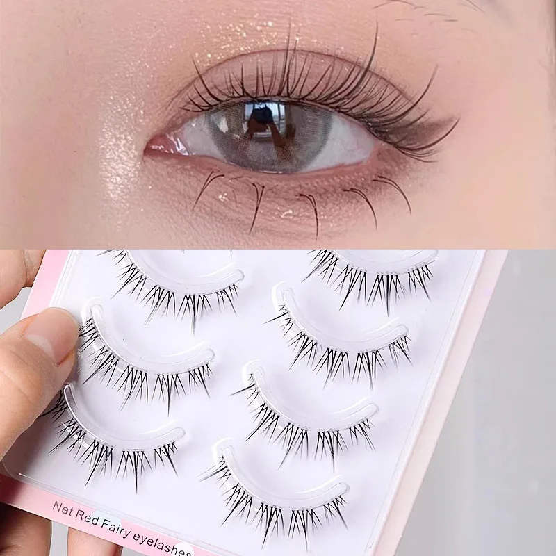 

New Sunflower Whole False Eyelashes Natural Simulation Of Transparent Stem Lashes Little Devil Eyelash Makeup Tool