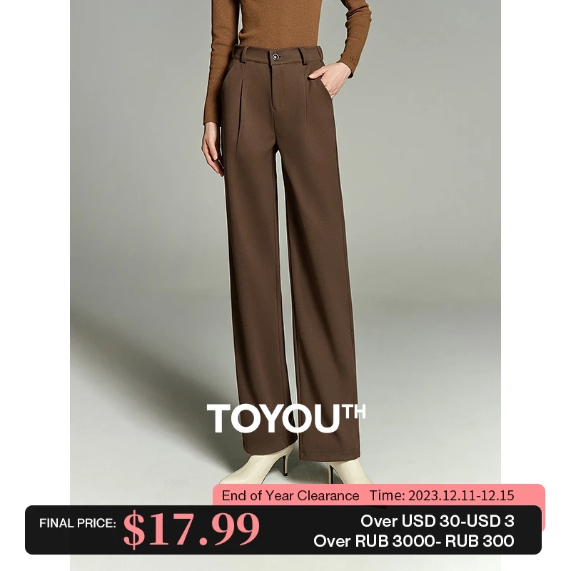 Toyouth Women Woolen Suit Pants 2023 Winter High Waist Straight Wide-leg Trousers Fashion Commuting Black Beige Coffee Pants
Toyouth Women Woolen Suit Pants 2023 Winter High Waist Straight Wide-leg Trousers Fashion Commuting Black Beige Coffee Pants