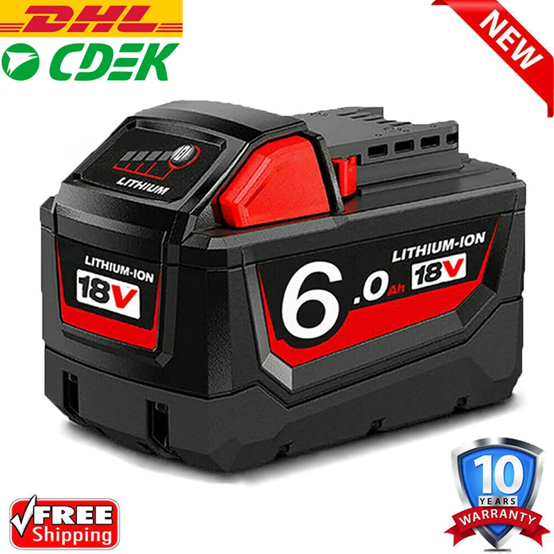 18650 18V 6.0Ah Rechargeable Lithium Ion Battery Pack,For Milwaukee Power Tool Replacement Li-ion Battery Built-in BMS
18650 18V 6.0Ah Rechargeable Lithium Ion Battery Pack,For Milwaukee Power Tool Replacement Li-ion Battery Built-in BMS