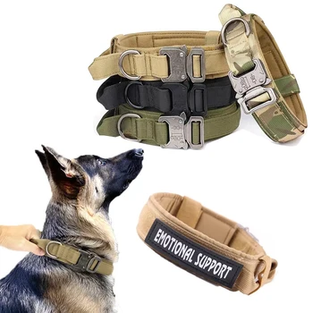 군용 조절 가능 나일론 셰퍼드 전술 경찰 개 목걸이, 중형 대형, 워킹 훈련, 반려동물 액세서리