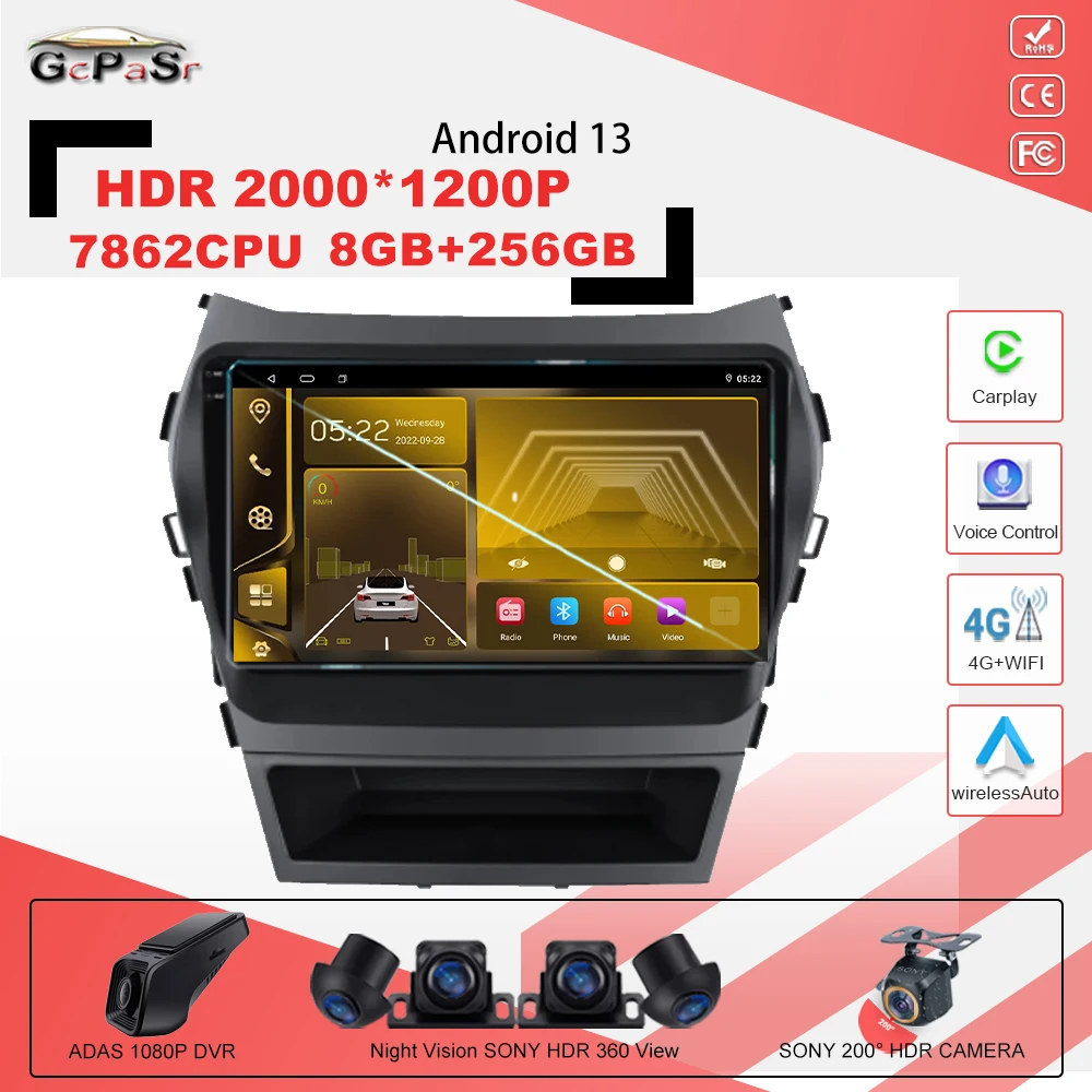 Android 13 Car Radio For Hyundai Santa Fe 3 IX45 2013 - 2016 Multimedia Video Player Carplay Auto Stereo Wifi BT Video 7862CPU
Android 13 Car Radio For Hyundai Santa Fe 3 IX45 2013 - 2016 Multimedia Video Player Carplay Auto Stereo Wifi BT Video 7862CPU