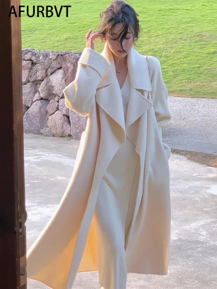 Chic Woolen Loose Trench Coat for Women Double-breasted Cardigan Anti-wrinkle Lapel Winter Coat High Sense Overcoat Outwear
Chic Woolen Loose Trench Coat for Women Double-breasted Cardigan Anti-wrinkle Lapel Winter Coat High Sense Overcoat Outwear