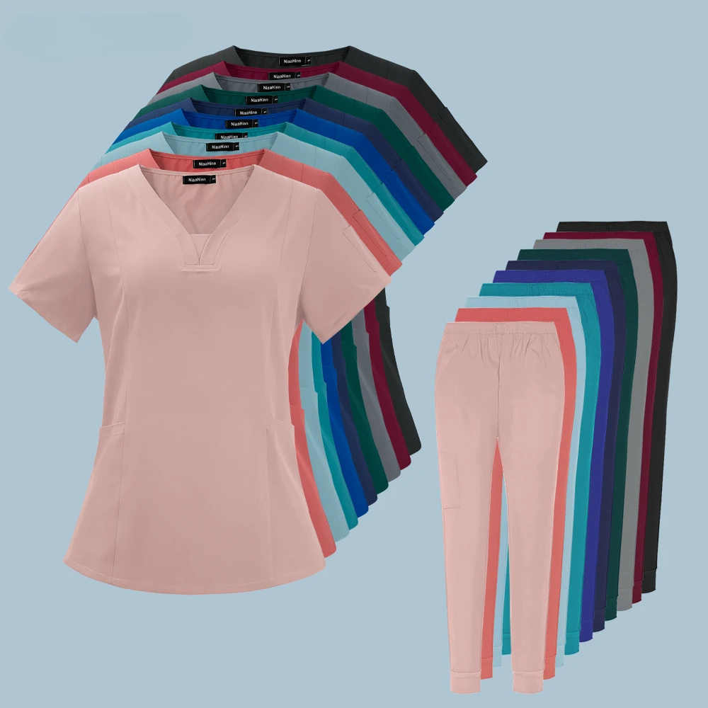 Scrub Set Uniform Nurse Workwear Nursing Top and Pant Women Men Solid Color Chlorine Bleach Resistance Heathered Working Suit
Scrub Set Uniform Nurse Workwear Nursing Top and Pant Women Men Solid Color Chlorine Bleach Resistance Heathered Working Suit