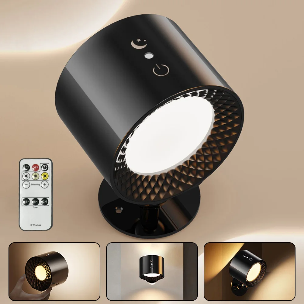 USB Rechargeable Remote Control LED Night Light 360 ° Free-rotating Base Cordless Wall Light For Bedroom Reading Night Lamp
USB Rechargeable Remote Control LED Night Light 360 ° Free-rotating Base Cordless Wall Light For Bedroom Reading Night Lamp