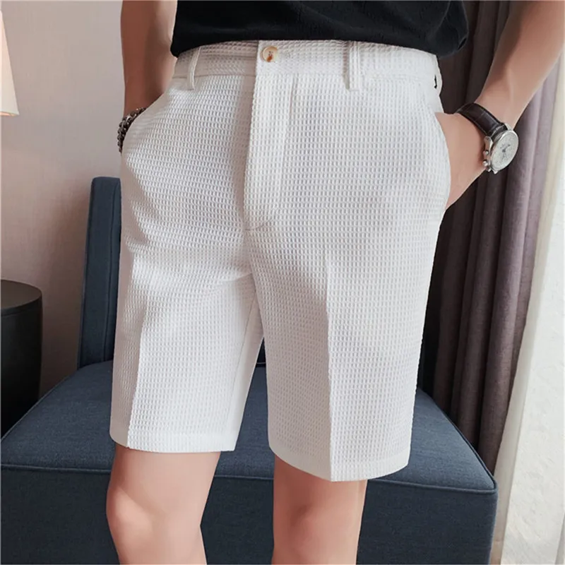 4 Color Korean Style Summer Men Suit Shorts Fashion Design Slim Fit Short Formal Social Wedding Party Knee Length Short 28-36
4 Color Korean Style Summer Men Suit Shorts Fashion Design Slim Fit Short Formal Social Wedding Party Knee Length Short 28-36