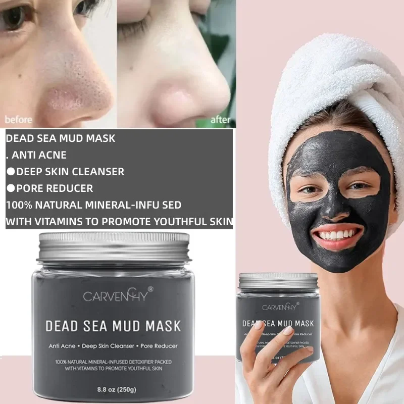 Dead Sea Mud Mask Deeply Cleansing Face and Body Acne Treatment Removing Blackheads Oil Control Shrinking Pores Exfoliating250ml 
Dead Sea Mud Mask Deeply Cleansing Face and Body Acne Treatment Removing Blackheads Oil Control Shrinking Pores Exfoliating250ml