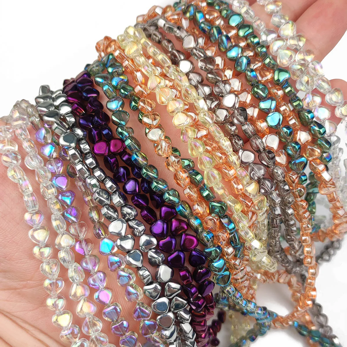 6mm 105pcs Heart Shape Crystal Glass AB Colour Plated DIY Loose Beads For Women Charm Bracelet Necklace Jewelry Accessories
6mm 105pcs Heart Shape Crystal Glass AB Colour Plated DIY Loose Beads For Women Charm Bracelet Necklace Jewelry Accessories