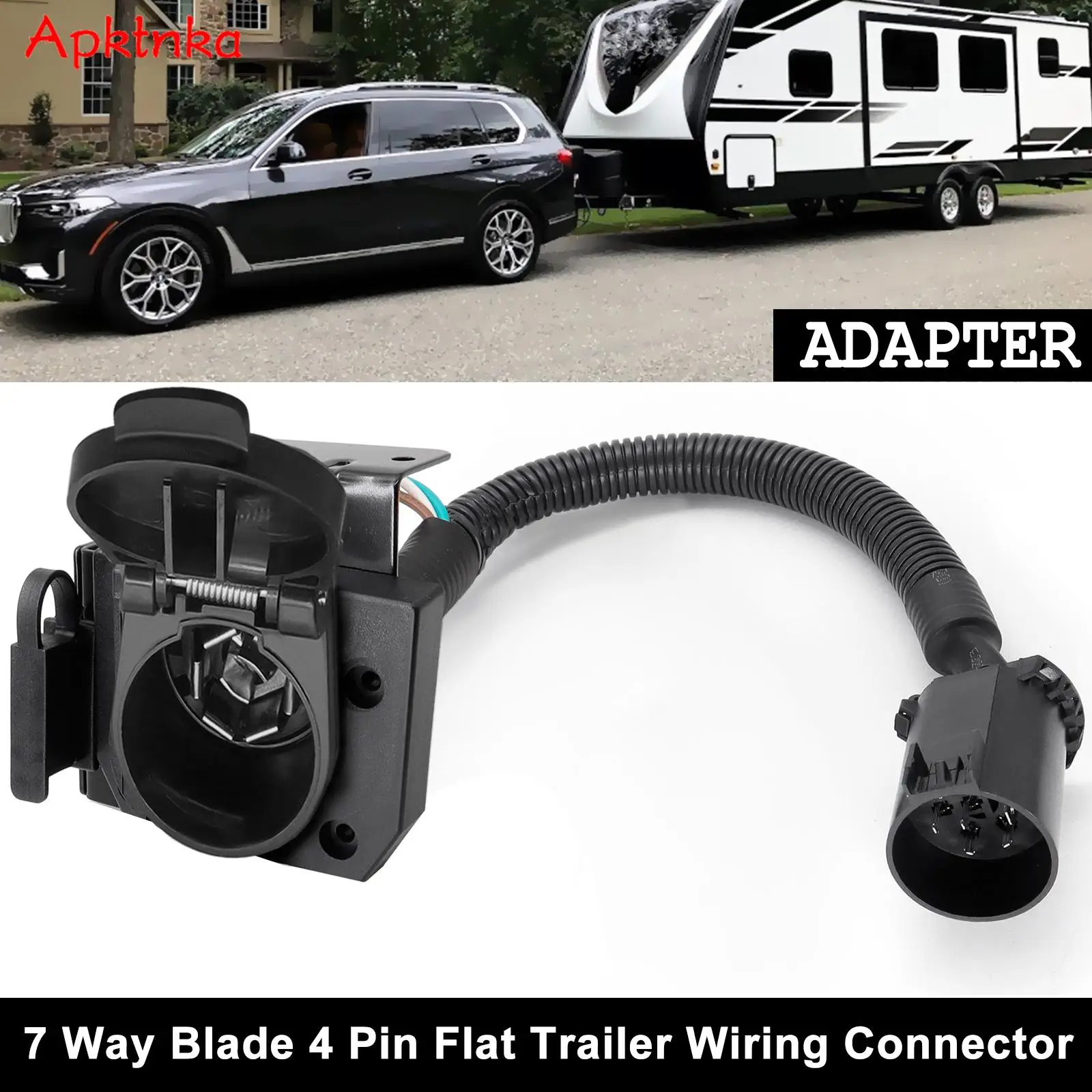 Dual Output 7 Way Round 4 Pin Flat Connector Multi Tow Vehicle Side Factory Plug Trailer Adapter 7-Way RV Socket 4 Way Flat Plug
Dual Output 7 Way Round 4 Pin Flat Connector Multi Tow Vehicle Side Factory Plug Trailer Adapter 7-Way RV Socket 4 Way Flat Plug