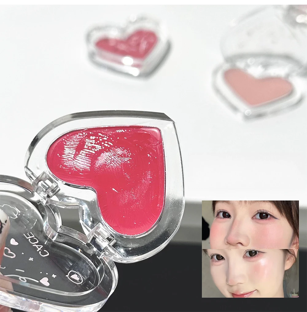 Love Heart Highlighter Blusher Palette Brightening Face Highlighter Cream Waterproof High Gloss Blush Illuminator Korean Makeup 2 S5d93f379e0284e7dba9146ed702a7054R
