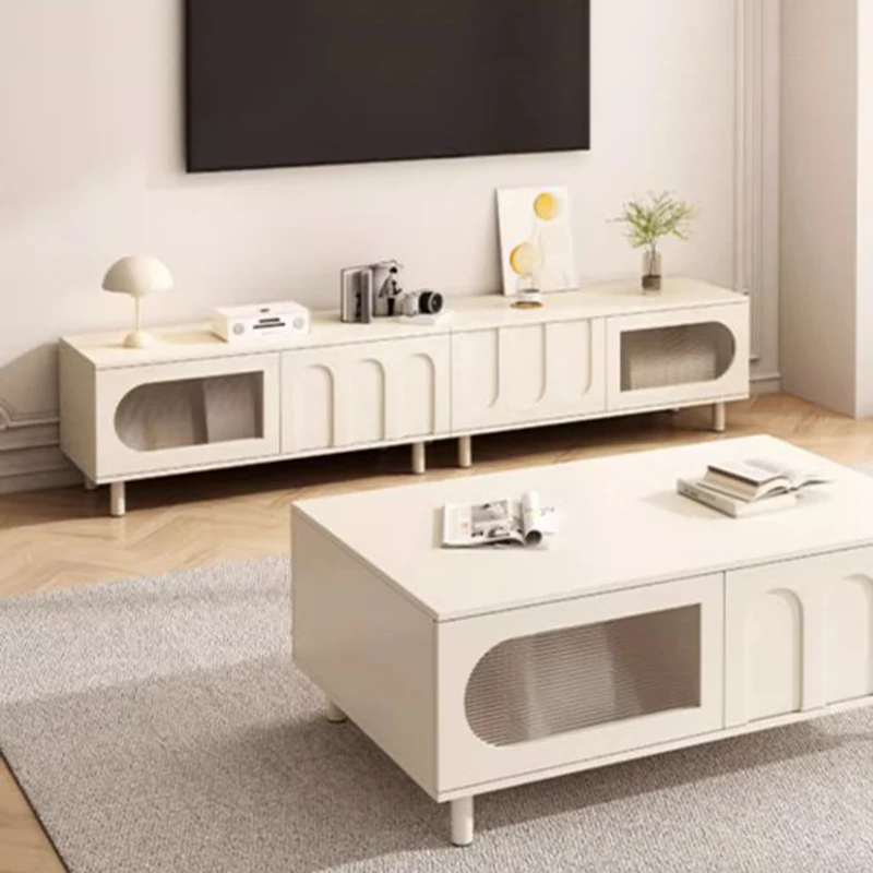 

Двери для хранения, стеклянный ТВ-стол, современный шкаф, белый цвет, роскошный скандинавский стол для телевизора, напольный многоуровневый салонный современный Мебель для дома