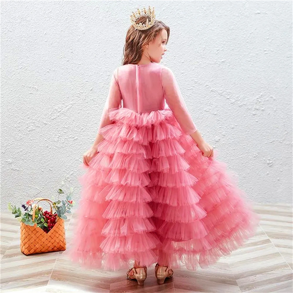 Flower Girl Dress Princess Ball Beauty Pageant Long-sleeved Tulle Lace Layered First Communion Kids Surprise Birthday Present
Flower Girl Dress Princess Ball Beauty Pageant Long-sleeved Tulle Lace Layered First Communion Kids Surprise Birthday Present